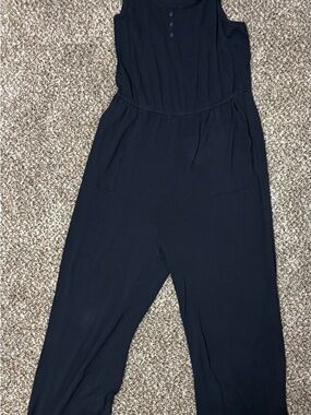 Soma Navy Sleeveless Jumpsuit with Front Pockets